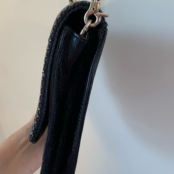 Elliott Lucca Metallic Chain Leather Clutch Shoulder Bag - Picture 6 of 12